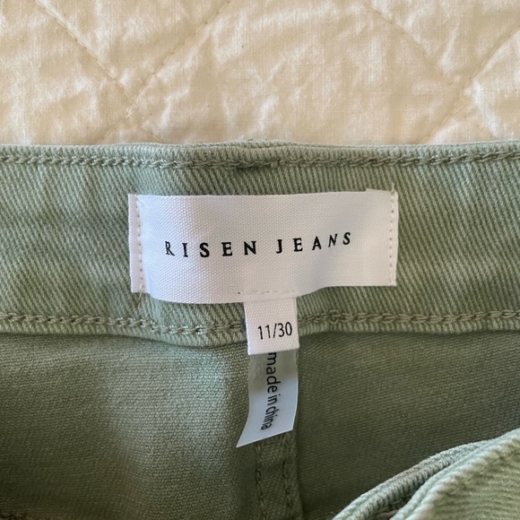 NWT Risen Distressed Subtle High Rise 11 Olive - Picture 3 of 8